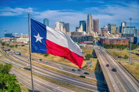 Dallas, Texas skyline aerial view